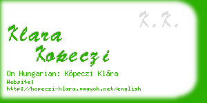 klara kopeczi business card